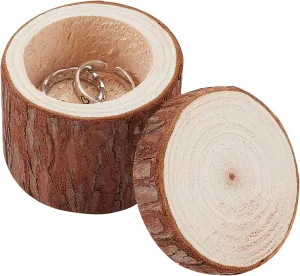 PH PandaHall Wedding Ring Box, Wooden Ring Storage Box Wedding Ceremony Rings Bearer Boxes Rustic Rings Stand Jewelry Holder Storage Case for Anniversary Engagement Gift Decoration 2 x 2 Inch