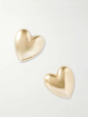 Puffy Heart gold-plated earrings