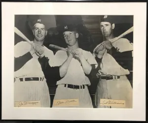 "The Big Three" Sig. Joe DiMaggio, Mickey Mantle & Ted Williams - $3K APR w/CoA!