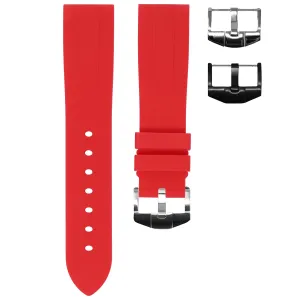 RED RUBBER STRAP FOR WATCHES WITH A 19MM LUG WIDTH