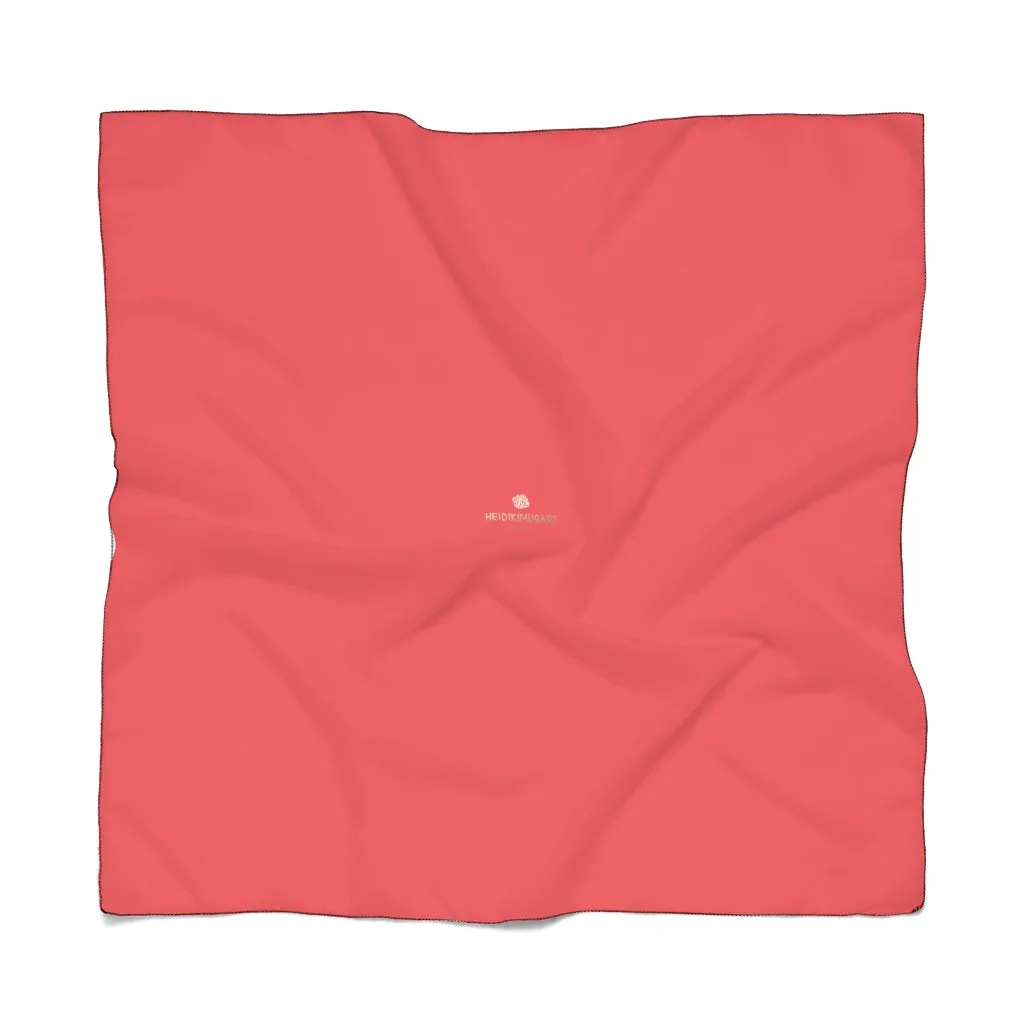 Red Sheer Poly Scarf, Solid Color Lightweight Unisex Fashion Accessories- Made in USA