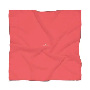 Red Sheer Poly Scarf, Solid Color Lightweight Unisex Fashion Accessories- Made in USA