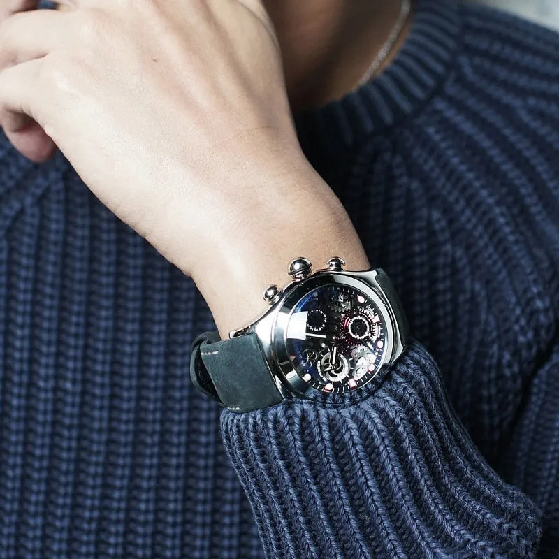 Reef Tiger/RT Chronograph Sport Watches Skeleton Dial with Date Casual Business Watch Relogio Masculino RGA792