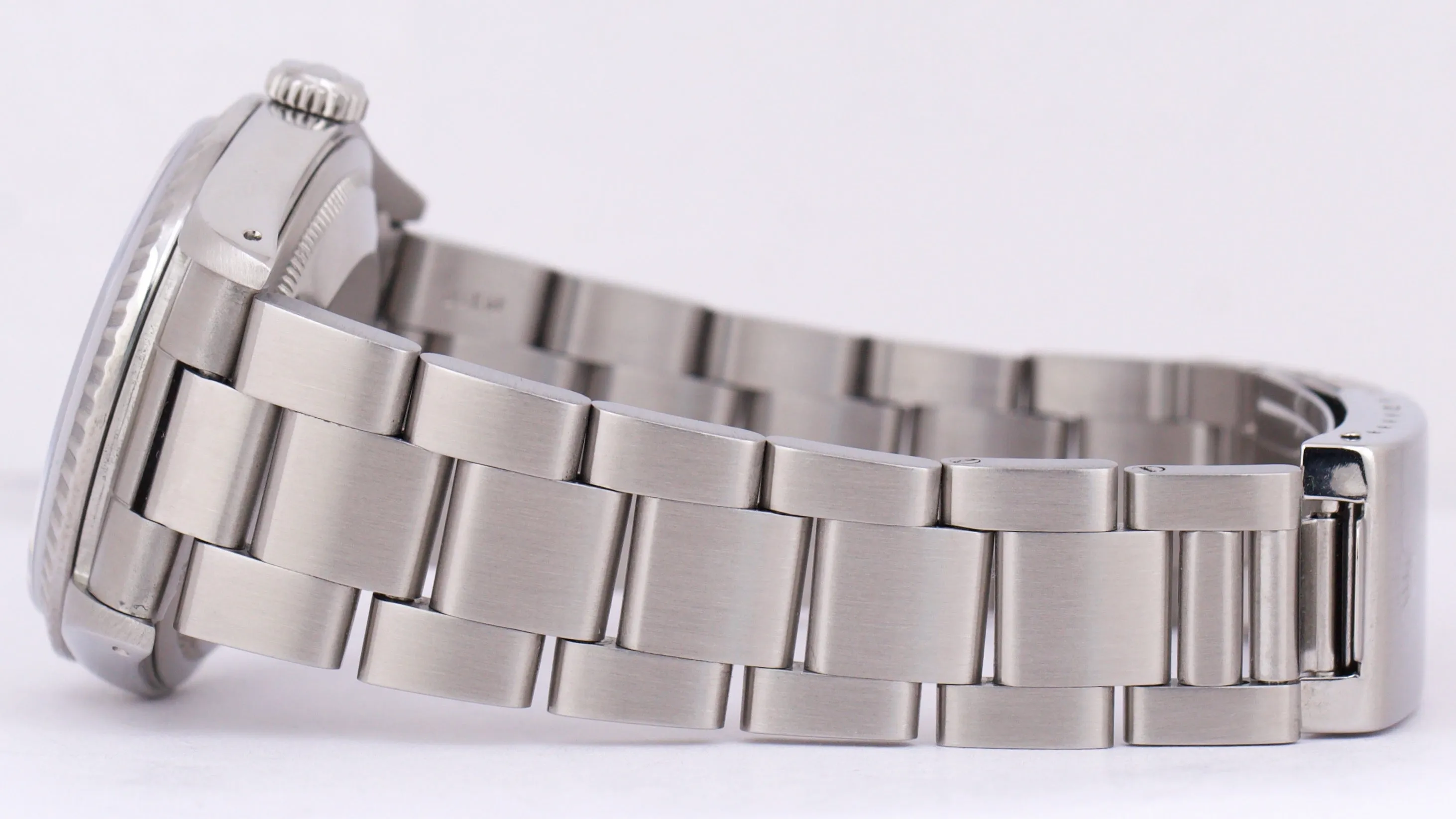 Rolex DateJust BLUE White 36mm ENGINE TURNED Stainless Steel Oyster Watch 16220