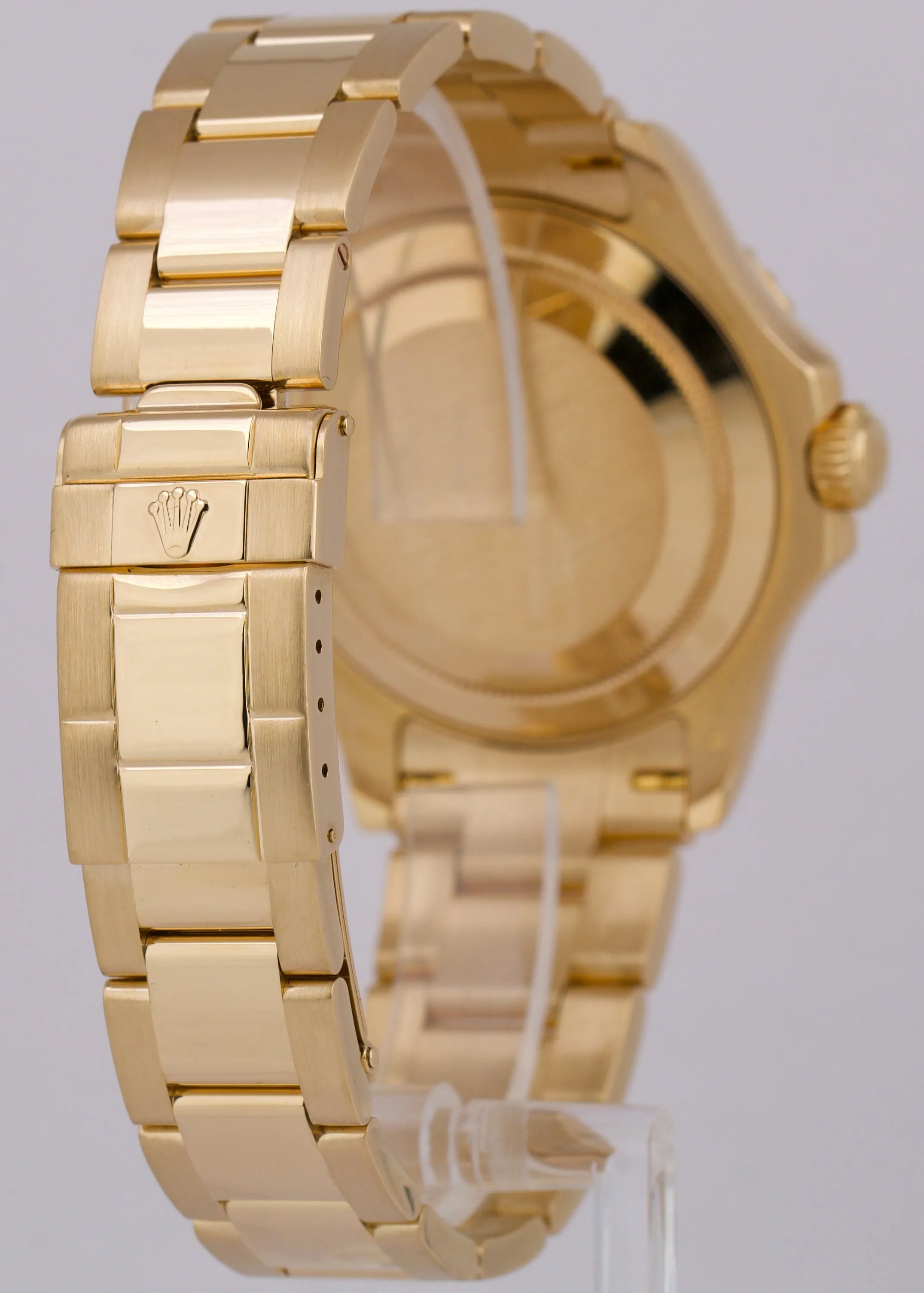 Rolex Yacht-Master 40mm WHITE 18K Yellow Gold NO-HOLES Oyster Watch 16628 BOX