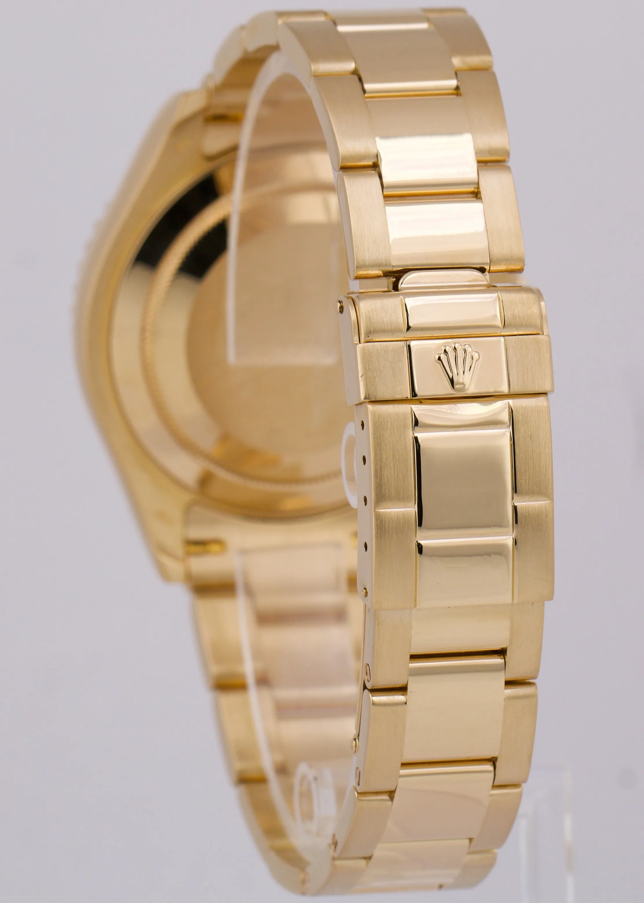 Rolex Yacht-Master 40mm WHITE 18K Yellow Gold NO-HOLES Oyster Watch 16628 BOX