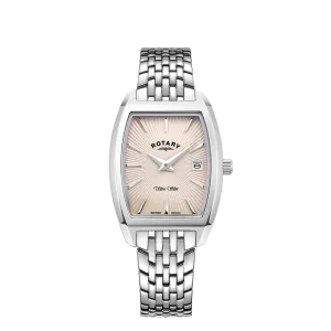 Rotary Ladies Stainless Steel Ultra Slim Tonneau Watch