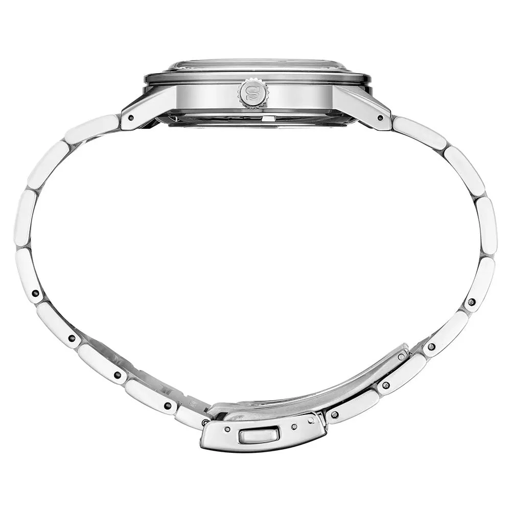 Seiko Men's Cream Dial Silver Stainless Steel Band Presage Automatic Watch - SSA447