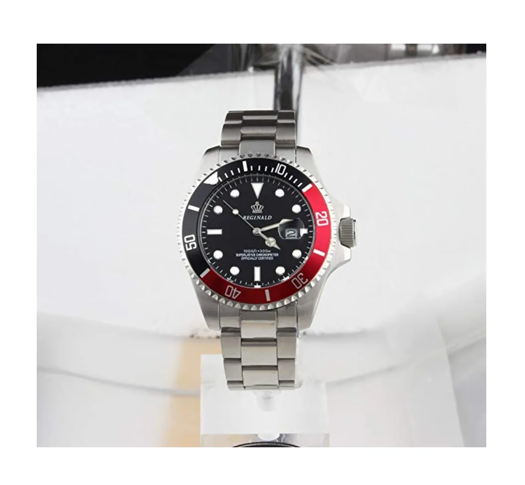 Silver Color Watch Black & Red Sports Dress Watch Luxury Business Pepsi Watch Batman  Hulk Submariner