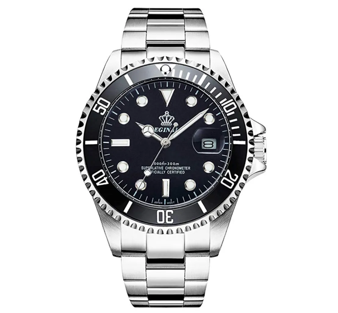 Silver Color Watch Black & Red Sports Dress Watch Luxury Business Pepsi Watch Batman  Hulk Submariner