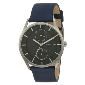 Skagen Mens Holst Gray Dial Blue Band Casual Quartz Watch - SKW6448