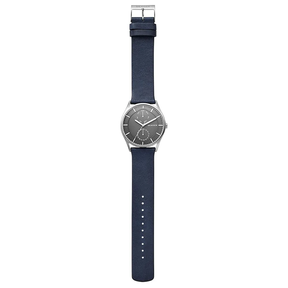 Skagen Mens Holst Gray Dial Blue Band Casual Quartz Watch - SKW6448