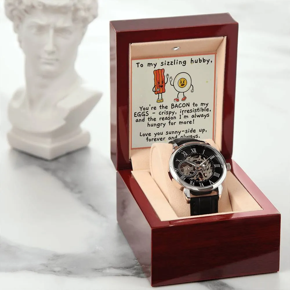 Skeleton Watch with Funny Message for Hubby | Perfect Anniversary or Birthday Gift for Husband | To My Sizzling Hubby