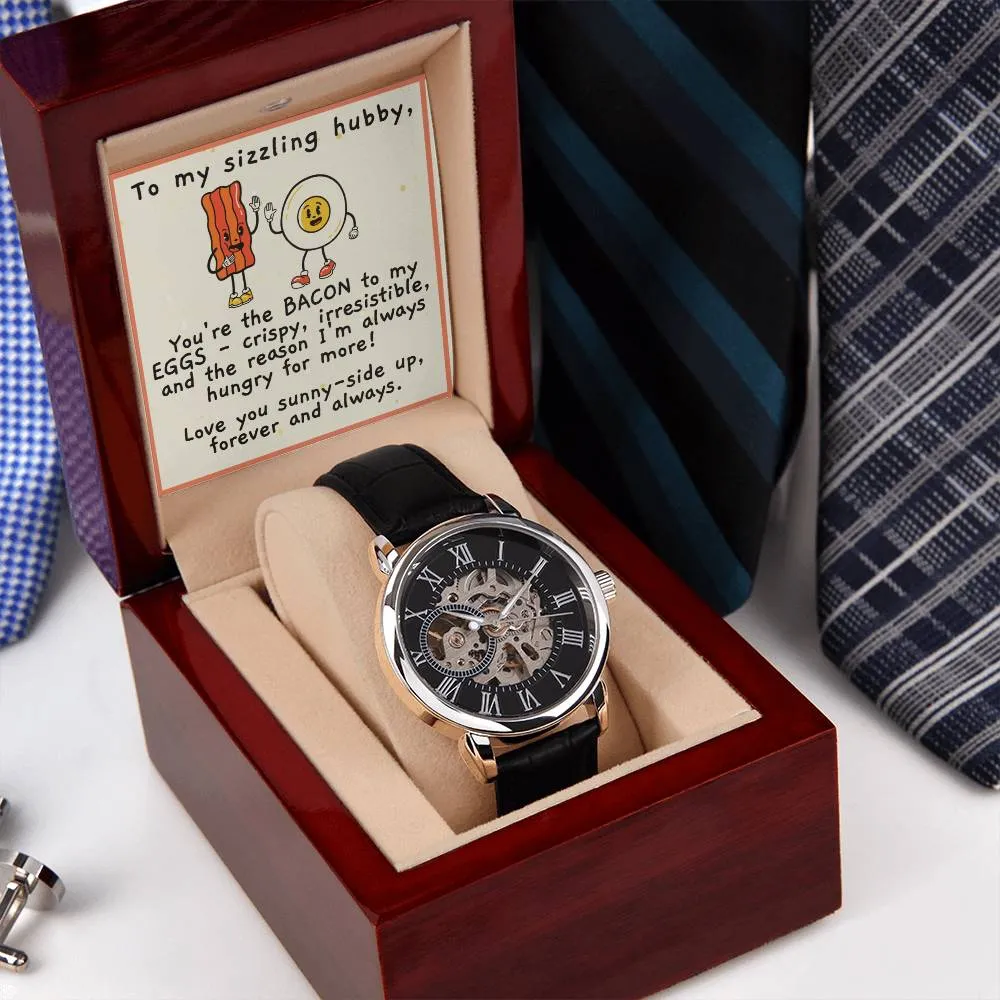 Skeleton Watch with Funny Message for Hubby | Perfect Anniversary or Birthday Gift for Husband | To My Sizzling Hubby