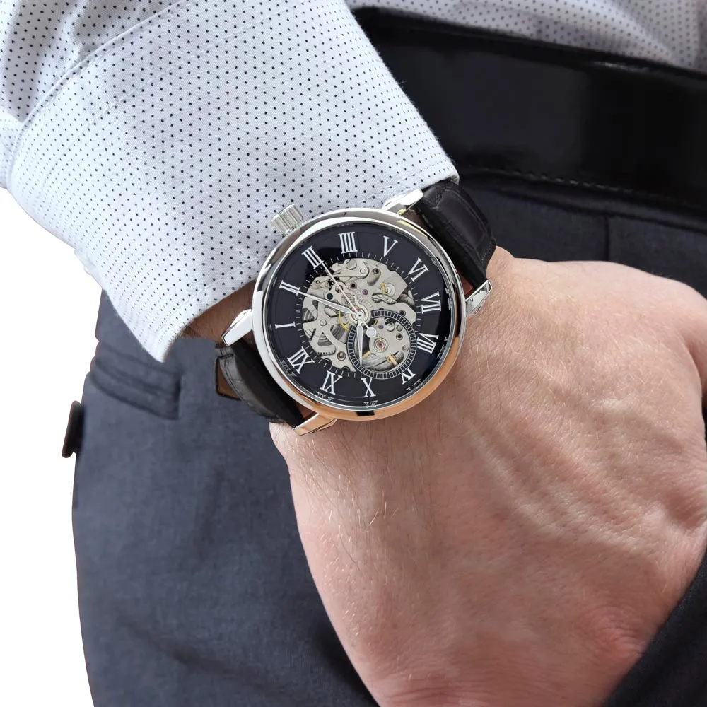 Skeleton Watch with Humorous Message for Hubby | Perfect Anniversary or Birthday Gift | Keep up the good work