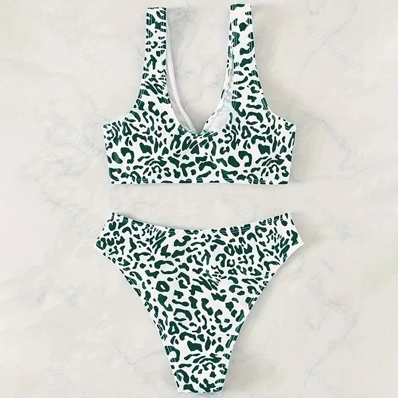 Slimming high-end sexy vacation color matching bikini