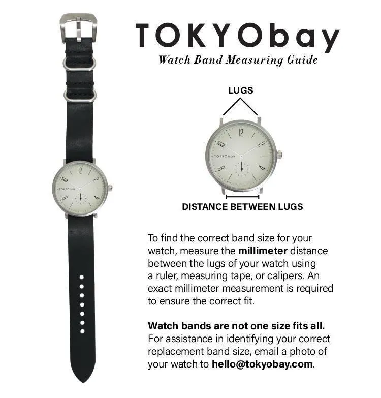 Small Track Pearl Leather Watch Band | 16mm