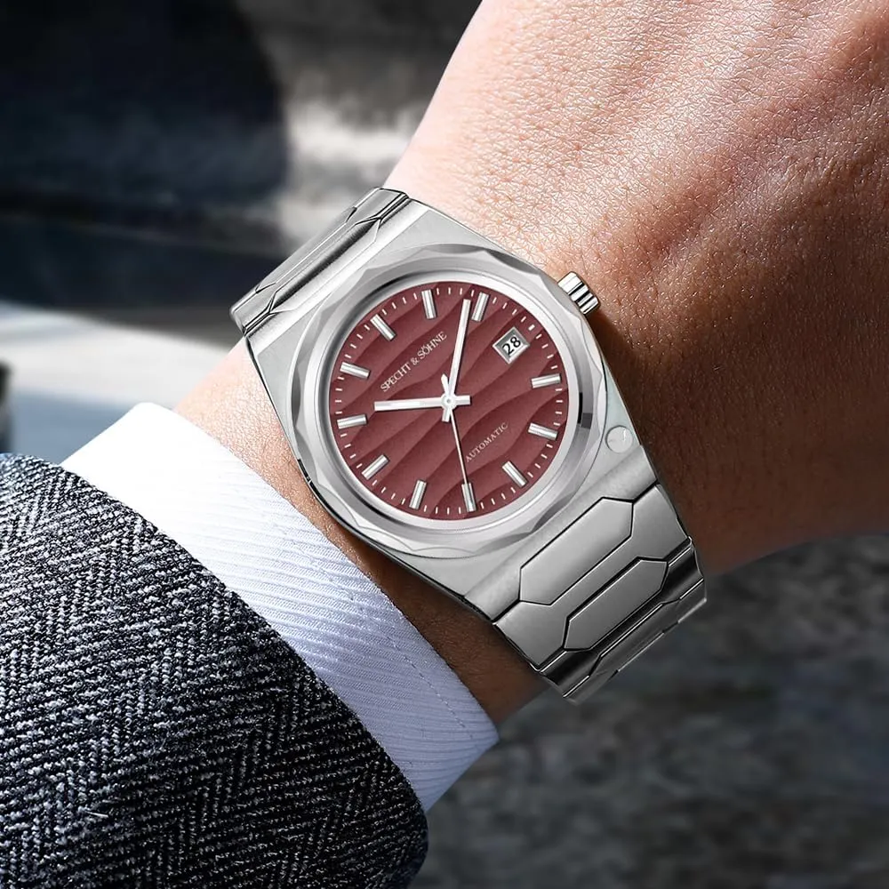 Specht & Shne 222 Gold Watch Men's Watches Automatic Mechanical Wriswatch Japan NH35 Movt Sports Wristwatch 37MM Waterproof