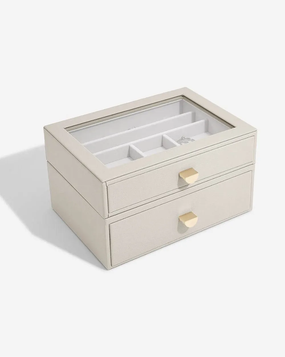 Stackers Classic 2 In 1 Jewelry Organizer And Drawer Set Oatmeal Gold