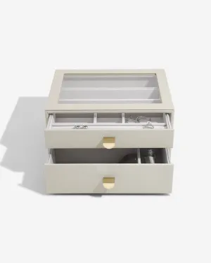 Stackers Classic 2 In 1 Jewelry Organizer And Drawer Set Oatmeal Gold