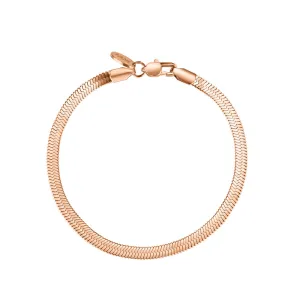 Stainless Steel Bracelet With Closed Flexible Links Rosegold Colour