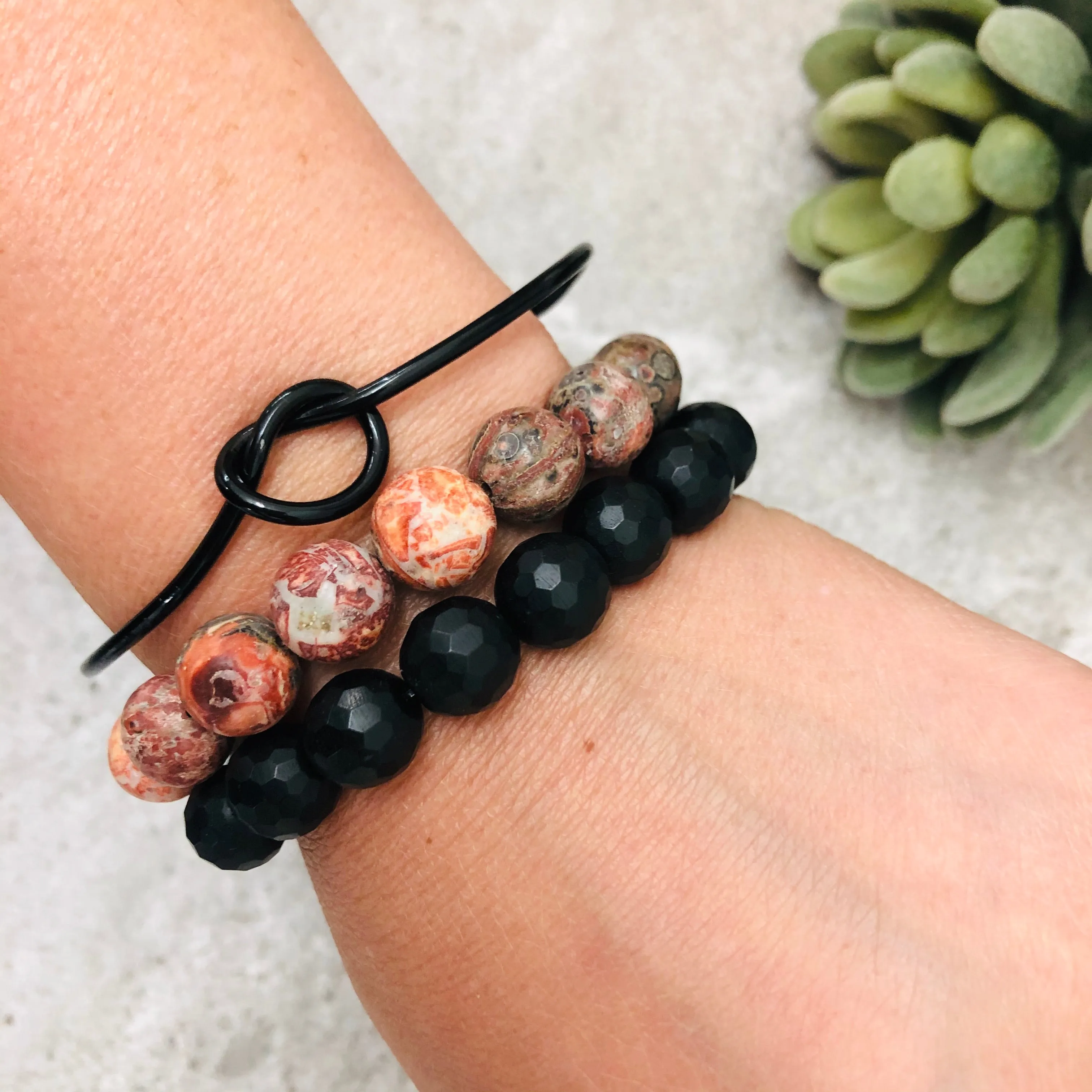 Stone Stacker Bracelet / Cayenne