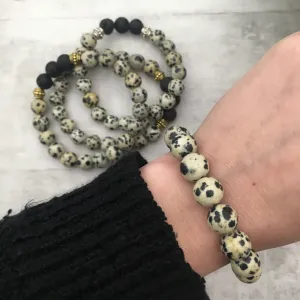 Stone Stacker Bracelet / Dalmatian Jasper