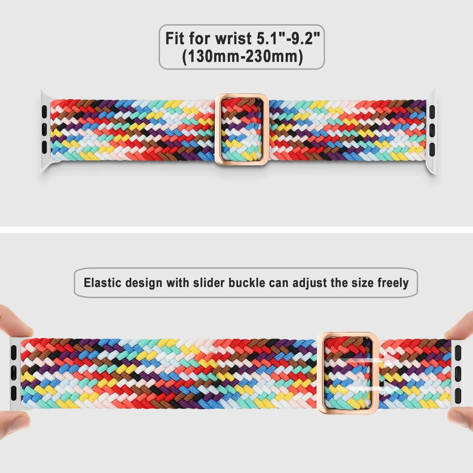 Strap for Apple Watch band 44mm 45mm 49mm 42mm 40mm 41mm 46mm Elastic Braided Solo bracelet correa Series 9 10 8 7 6 5 SE Ultra