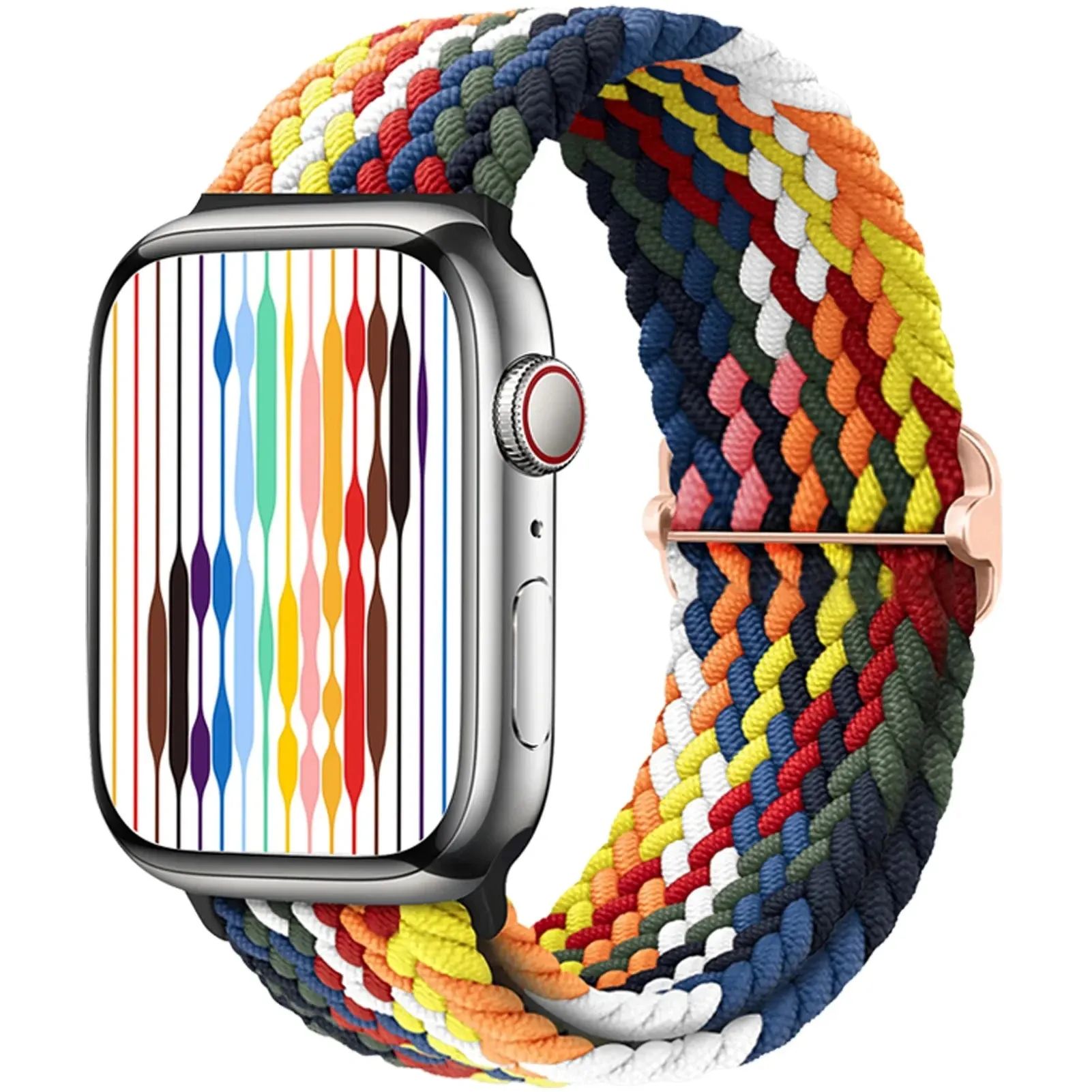 Strap for Apple Watch band 44mm 45mm 49mm 42mm 40mm 41mm 46mm Elastic Braided Solo bracelet correa Series 9 10 8 7 6 5 SE Ultra
