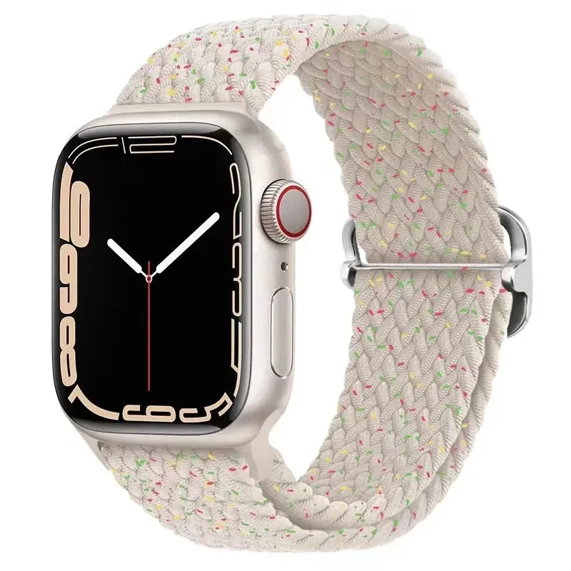 Strap for Apple Watch band 44mm 45mm 49mm 42mm 40mm 41mm 46mm Elastic Braided Solo bracelet correa Series 9 10 8 7 6 5 SE Ultra