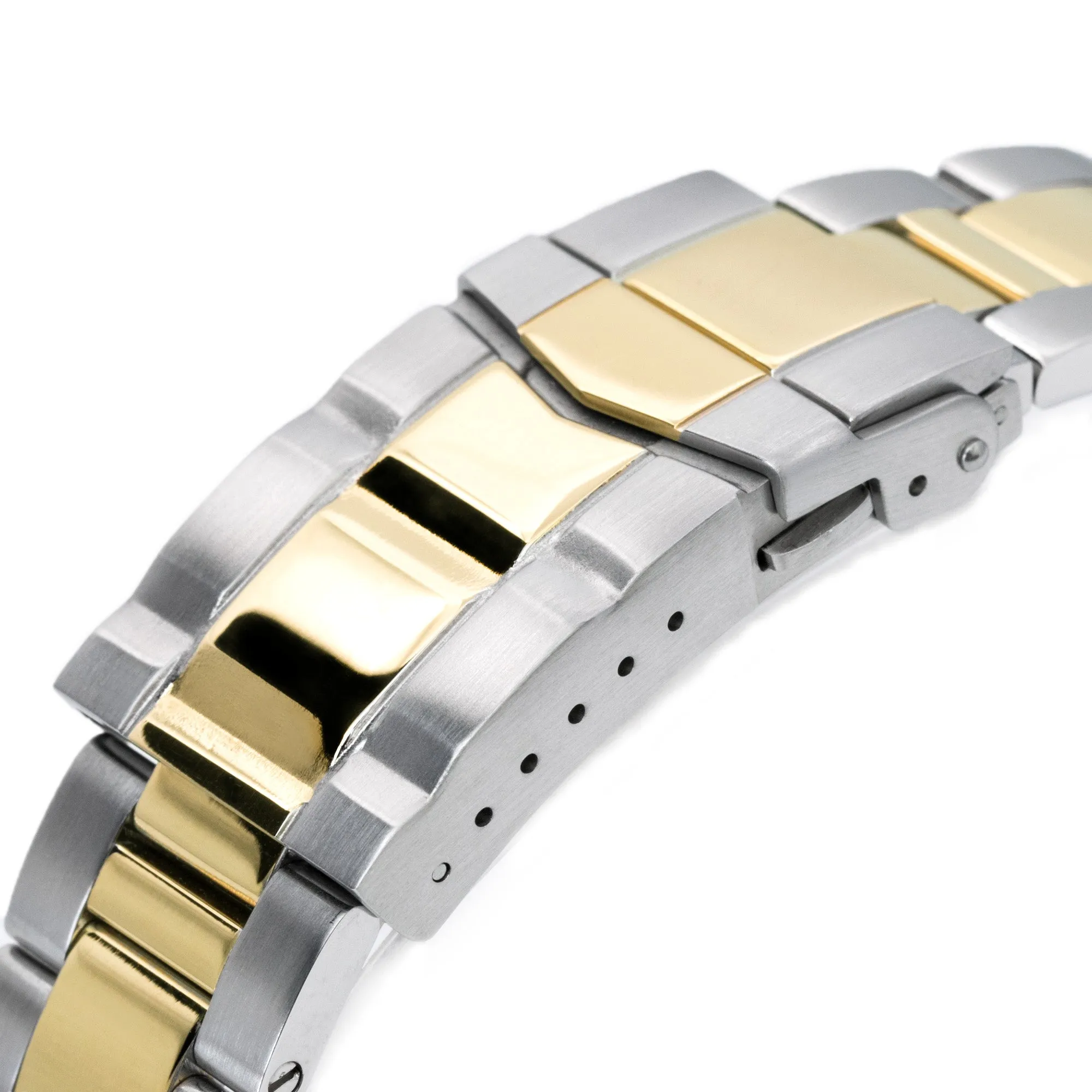 Super-O Boyer compatible with Seiko Alpinist SARB017   Two Tone IP Gold SUB Clasp