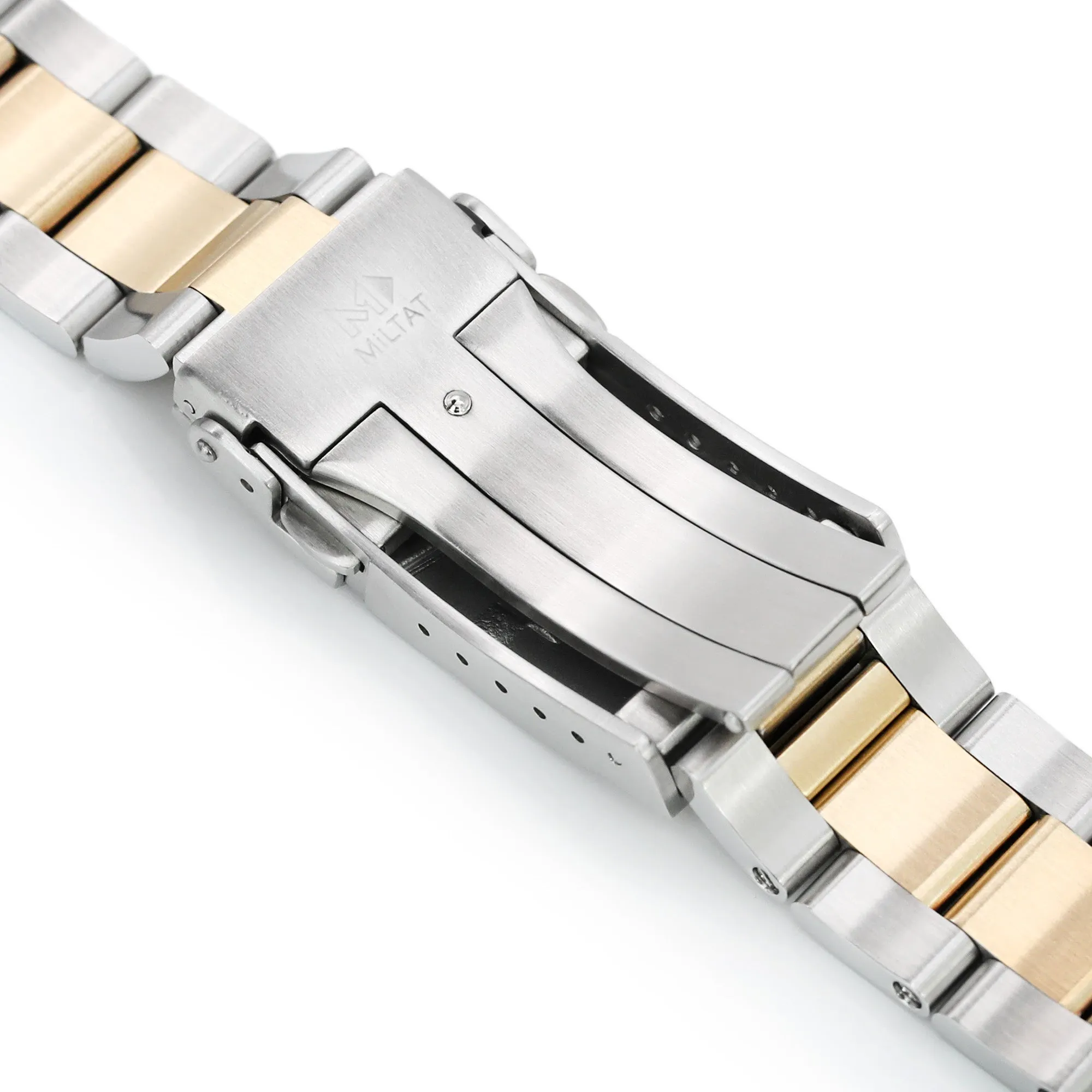 Super-O Boyer compatible with Seiko Alpinist SARB017   Two Tone IP Gold SUB Clasp
