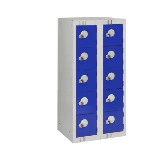 Ten Door Personal Effects Locker Blue Padlock Fitting - HR532