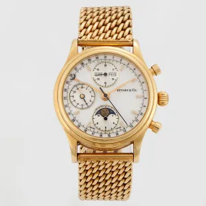 Tiffany & Co. Moonphase Chronograph 18k Yellow Gold Unisex Watch