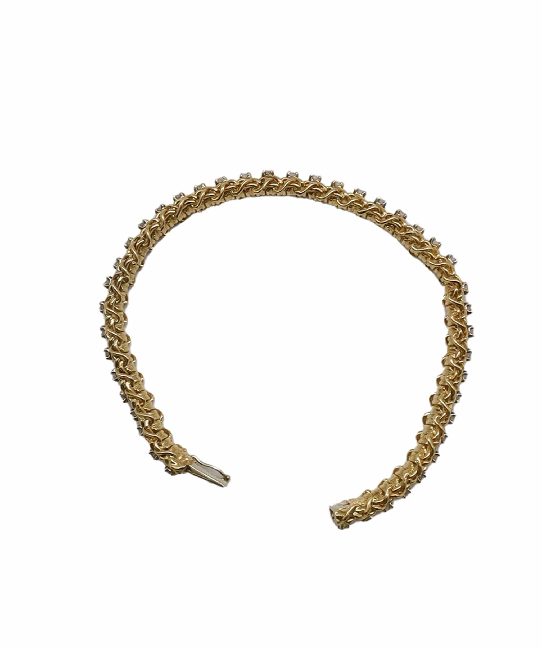 Vintage Flexible 18k Yellow Gold Diamond Bracelet LV055 DXBS2507