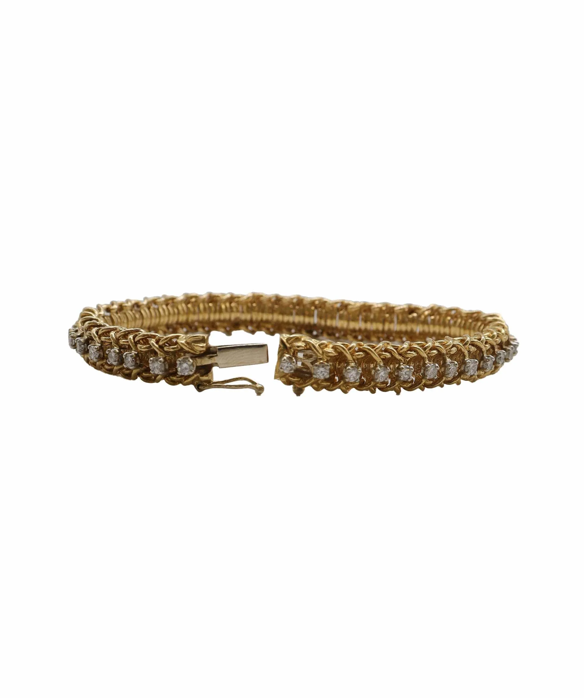 Vintage Flexible 18k Yellow Gold Diamond Bracelet LV055 DXBS2507