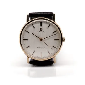 Vintage Omega 9ct gold Geneve Manual Wind Strap watch, c.1969