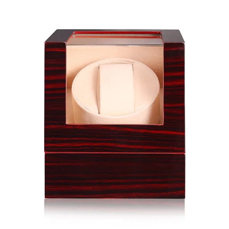 Watch Winder for Single Automatic Watches with Flexible Pillow Quiet Motors Watch Rotator Box-Ebony
