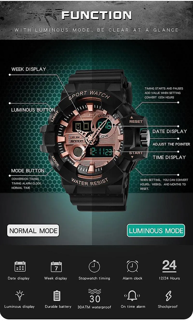 Watches sports men's watches luxury led digital black