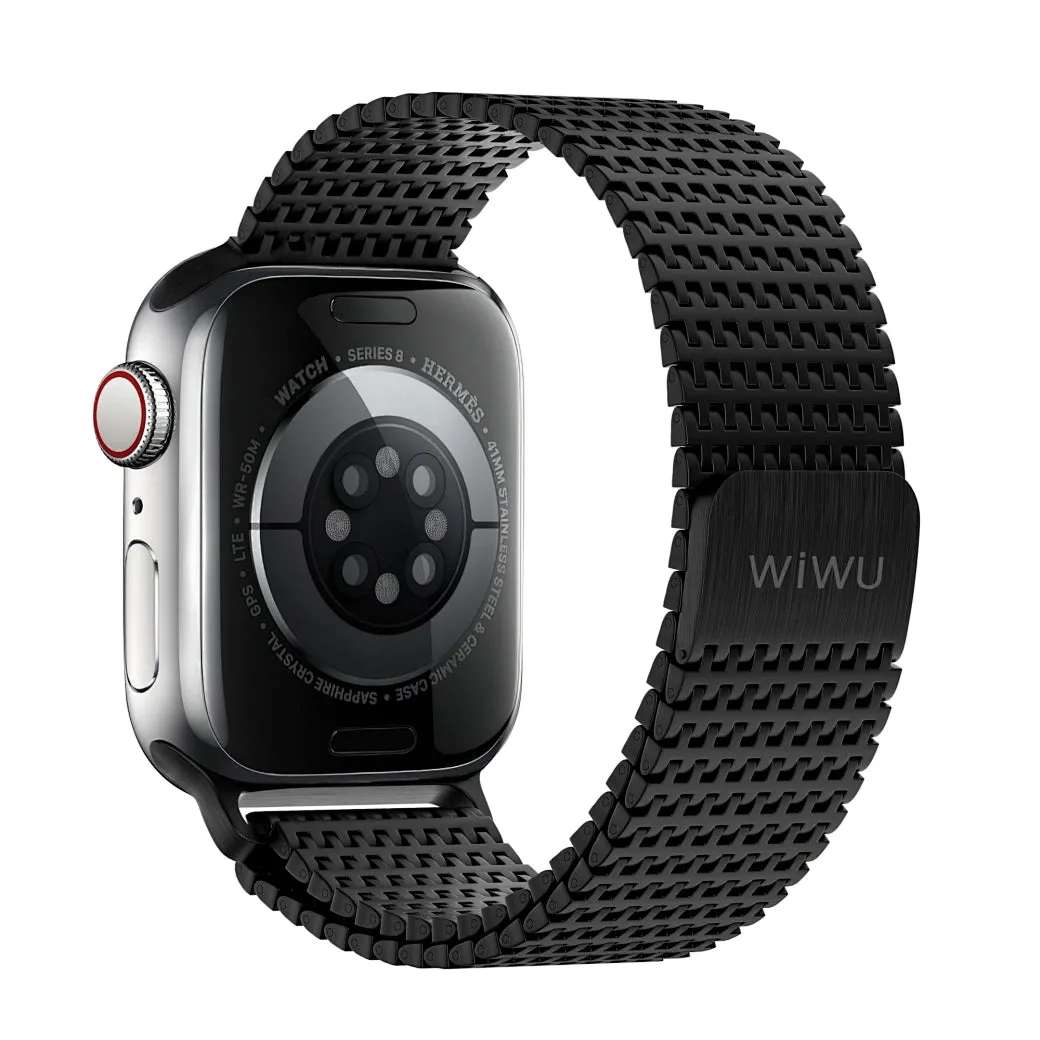 WiWU Wi-WB002 Domino Watch Band Stainless Steel Strap Apple Watch 42/44/45/49mm Black