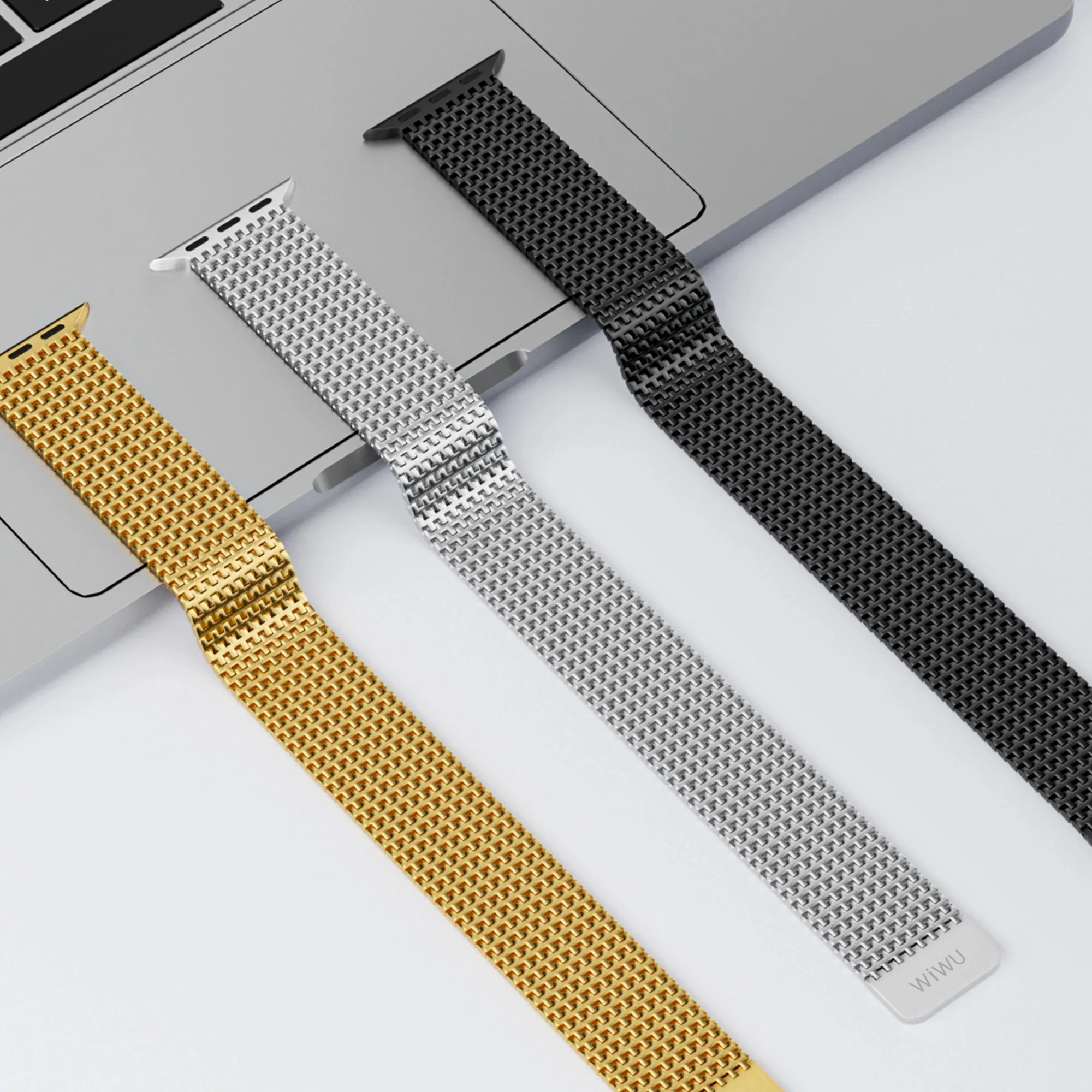 WiWU Wi-WB002 Domino Watch Band Stainless Steel Strap Apple Watch 42/44/45/49mm Black