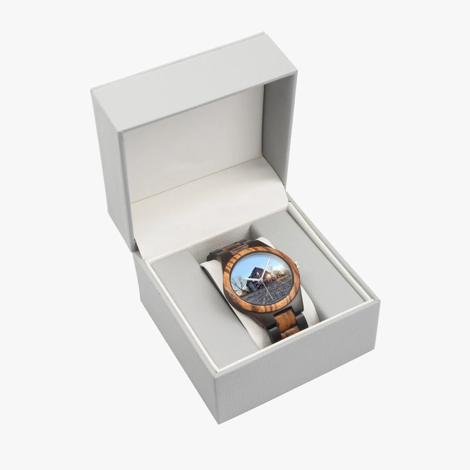 Wood Watch Indian Ebony Winking Barn by JVH