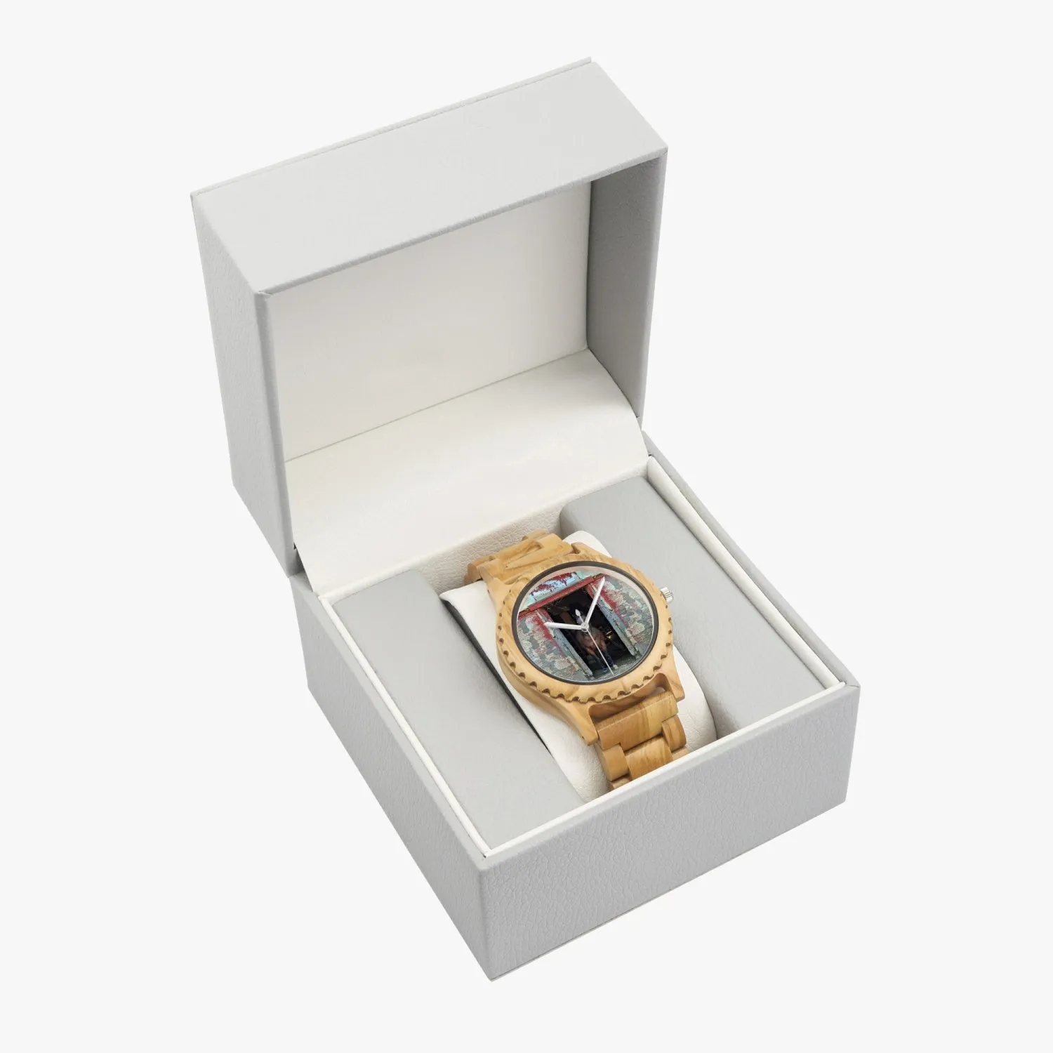 Wood Watch Italian Olive Horse in Red Barn by JVH